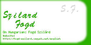 szilard fogd business card